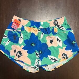 Nani Women's Floral Swim Coverup Shorts - Blue, Green, and Peach